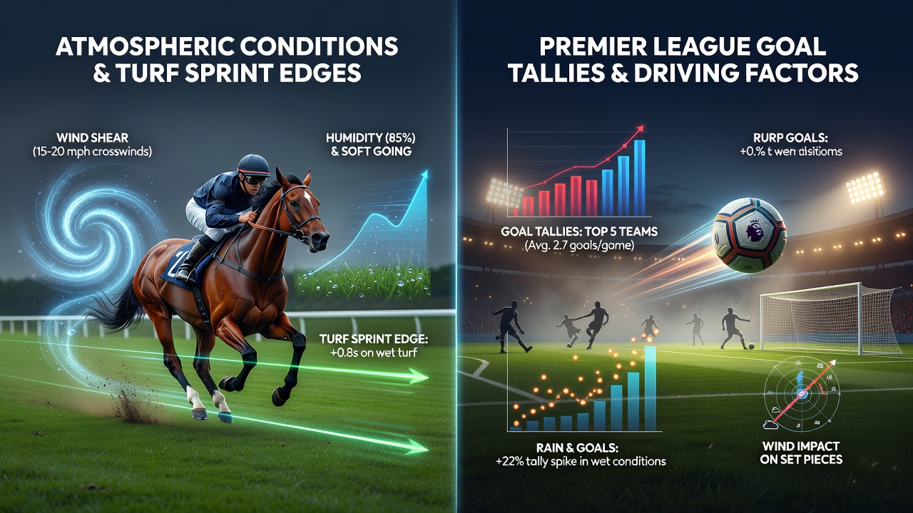 Wind and humidity impacts on football matches and racecourse conditions during August fixtures