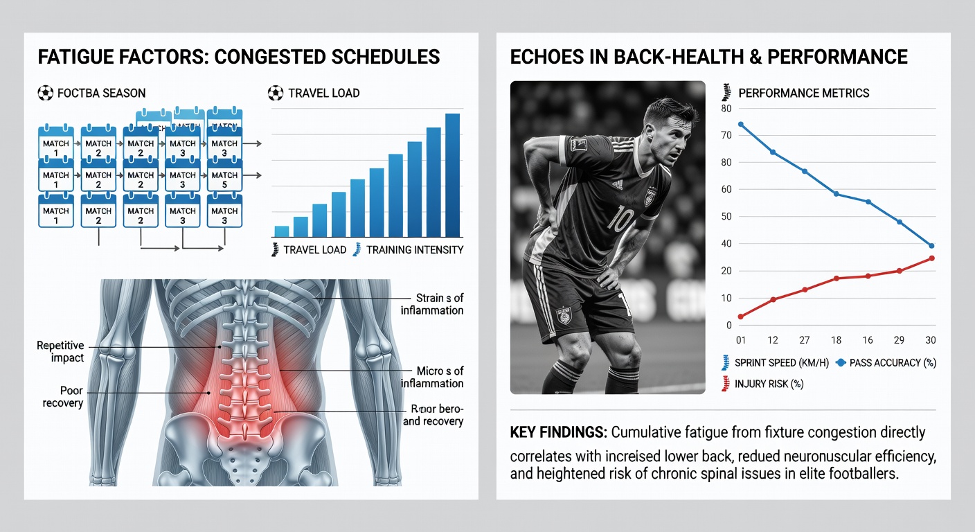 Comparison chart illustrating performance decline curves for football players and racehorses following consecutive high-intensity events