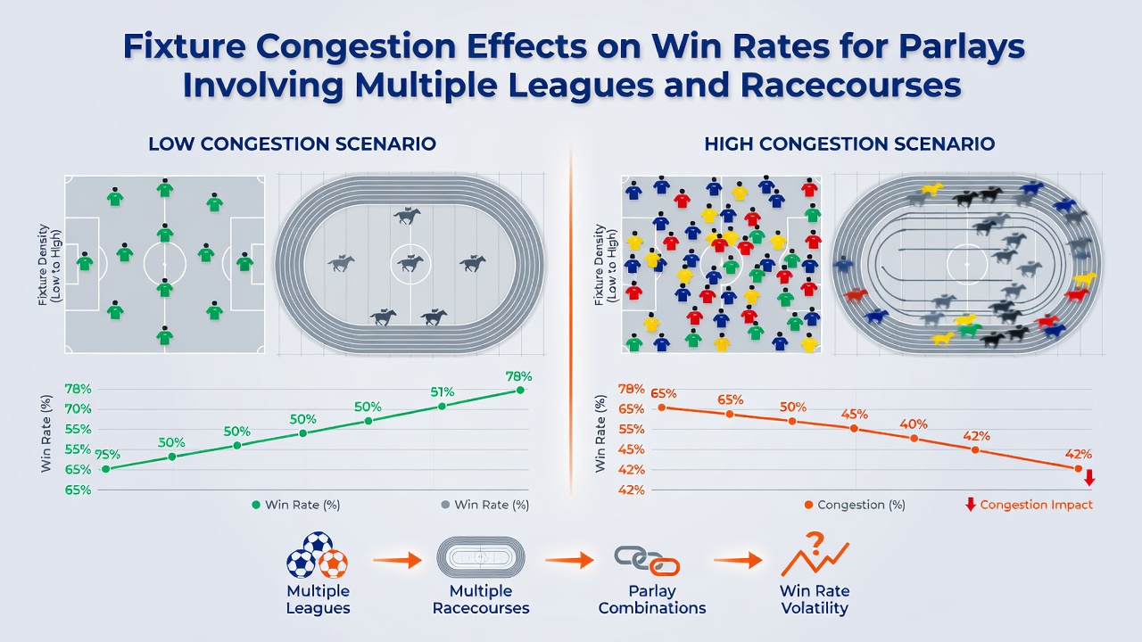 Data charts showing win rate variations across congested football and horse racing schedules