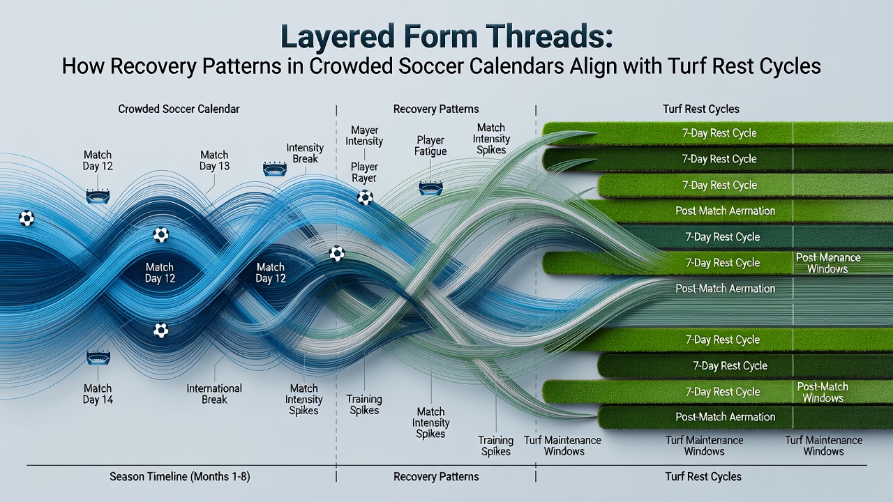 Data visualization of recovery metrics overlaid on soccer fixture calendar