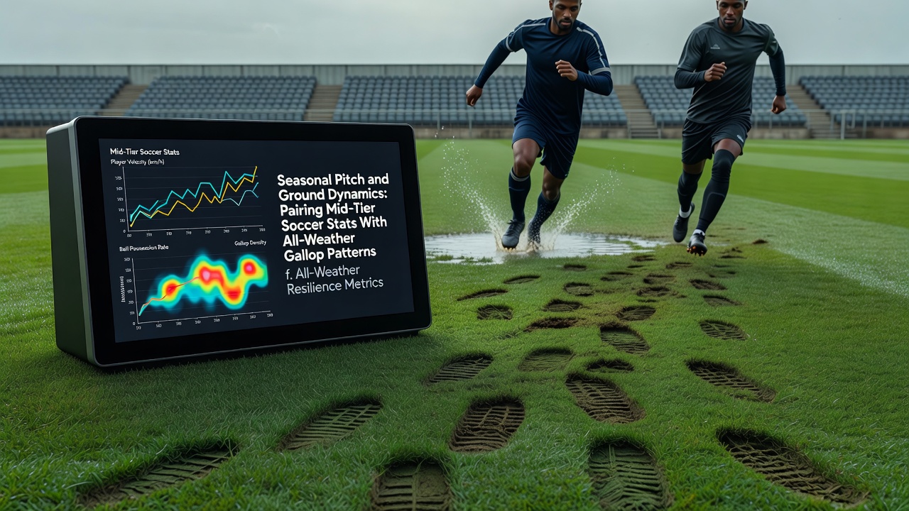 Detailed view of all-weather horse racing track surface alongside mid-tier soccer league pitch condition analysis charts